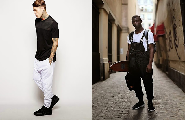 Tendência Masculina preto e branco, visual lpok masculino black and white como usar. camiseta masculina preto e branca