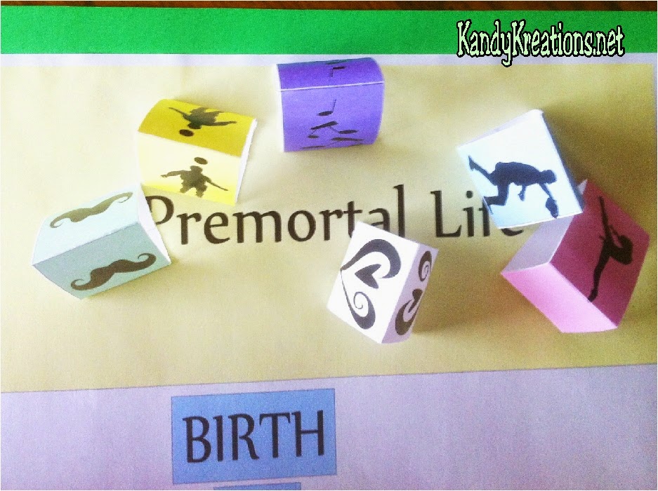 Premortal Life in the Plan of Salvation Board Game. Free Printable board game and ideas to teach for FHE or YM/YW activity.