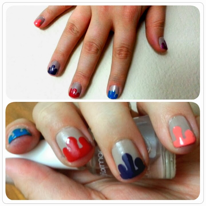 tutkunun güncesi damlayan oje (dripping paint nail art)