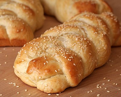 Armenian Easter Bread (Choereg or Choreg) ♥ KitchenParade.com, a rich buttery braided yeast bread spiced with mahleb (or mahlab), a slice is perfect with a cup of coffee.