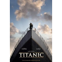 Titanic movie poster by James Cameron staring Leonardo Di Caprio an Kate winslet