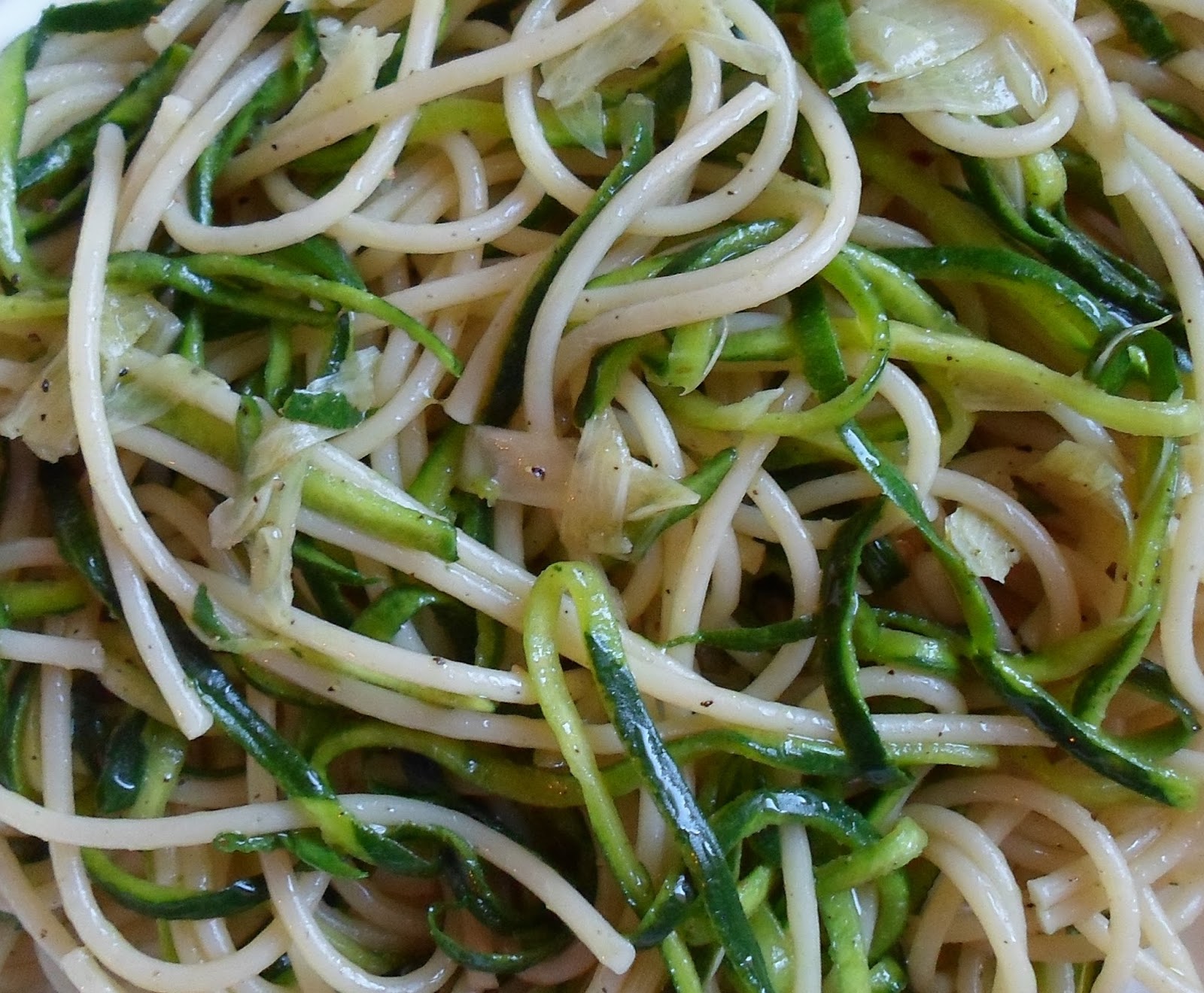 Happier Than A Pig In Mud Aglio e Olio Zoodles N Noodles (Garlic and
