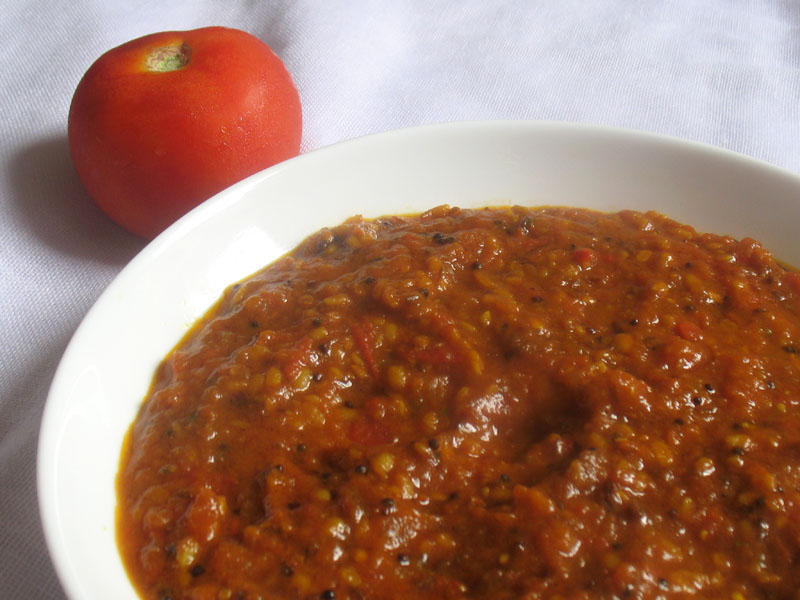 Velvety South Indian Tomato Chutney | Lisa&amp;#39;s Kitchen | Vegetarian ...