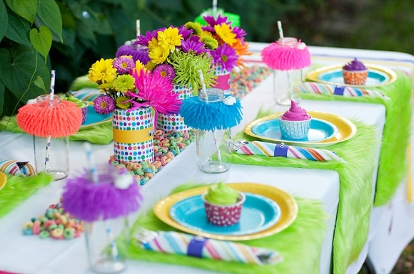 A Colorful Little Monster Birthday Party - via BirdsParty.com