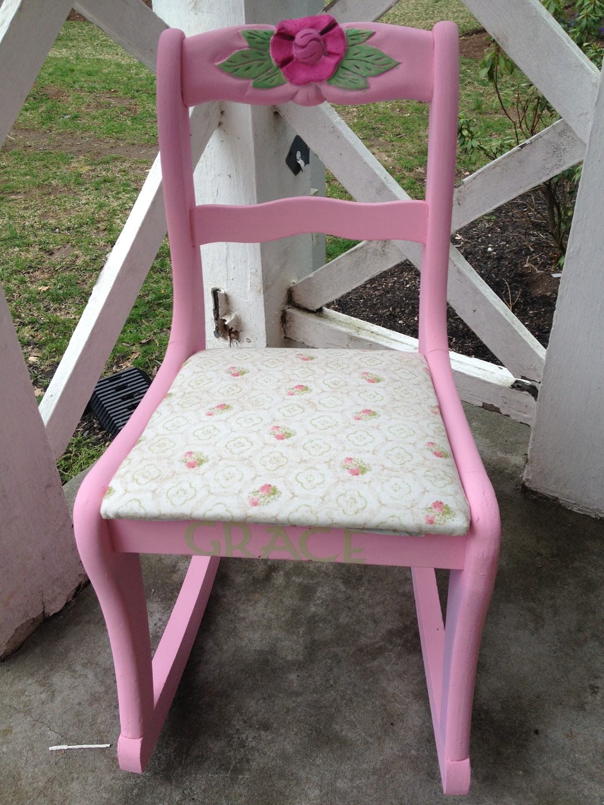 Pinkapotamus Personalized Upcycled Rocking Chair