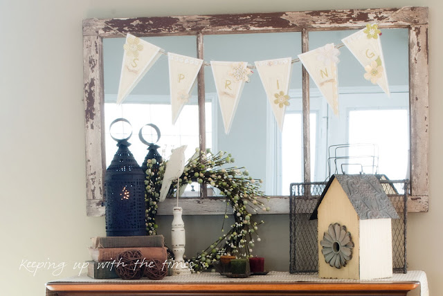 spring, mantel, pendant, sign, wreath, lantern