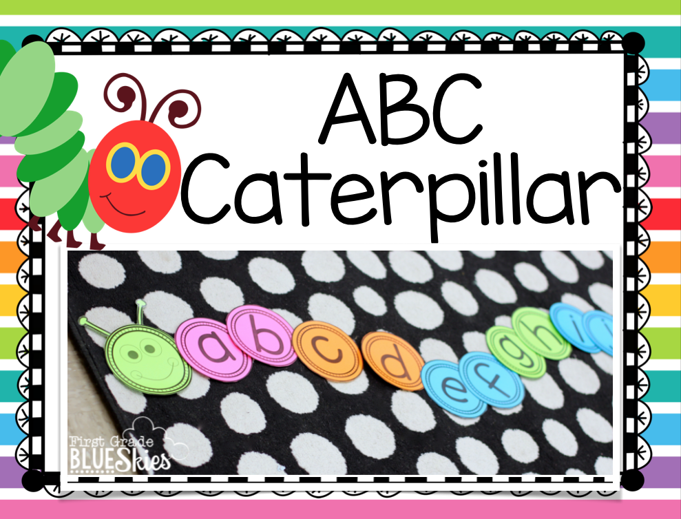 First Grade Blue Skies Back to School FREEBIES ABC Caterpillar and Banner