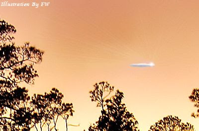 Cigar-Shaped UFO Disappeared in White Cloud
