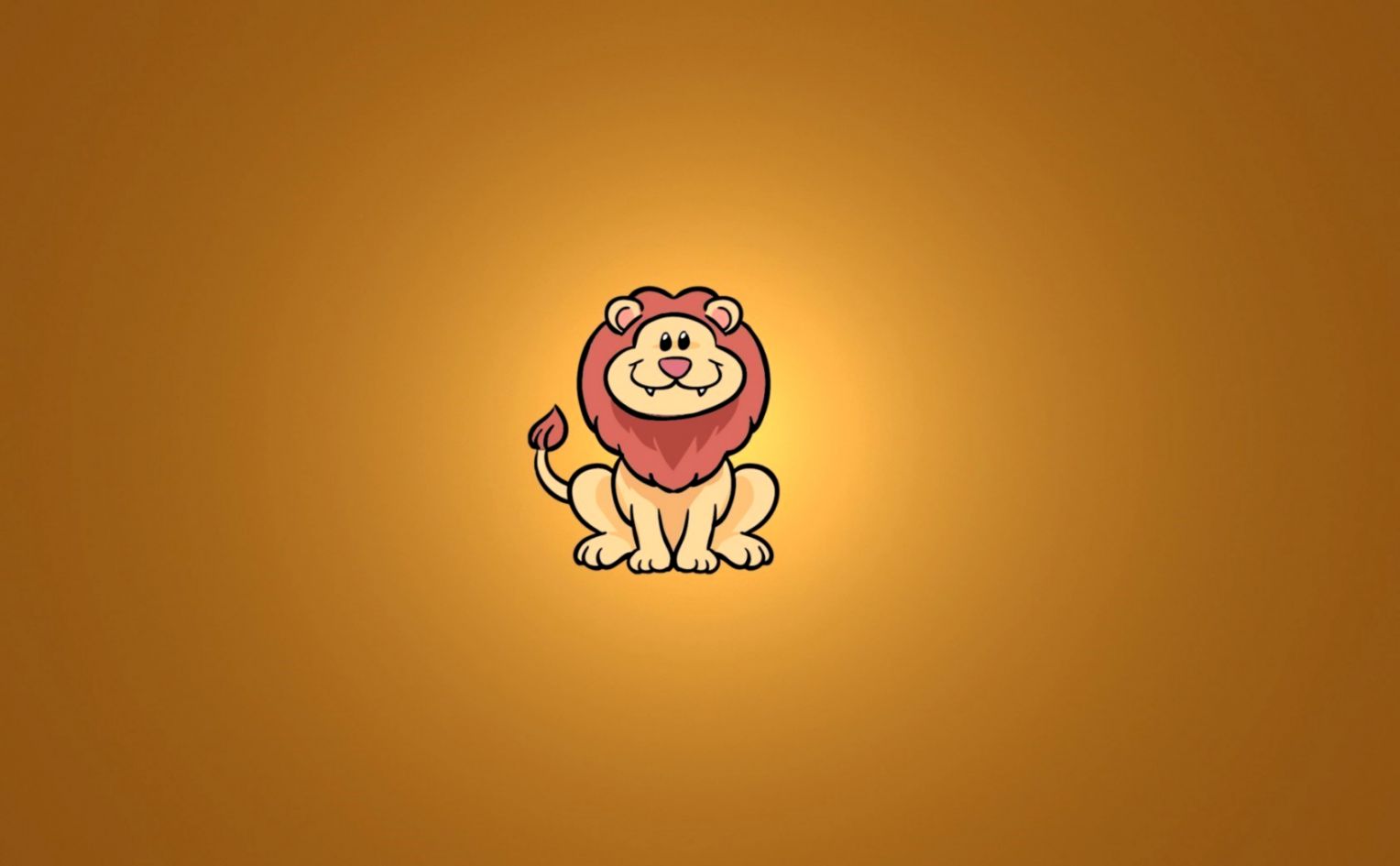 Lion Sitting Smile Minimalism Cartoon 7030043