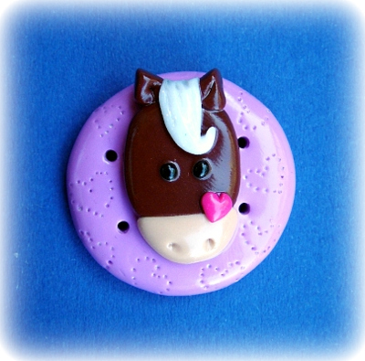 Big decorative horse button