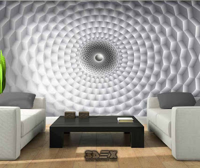 black and white 3D wallpaper designs for living room walls