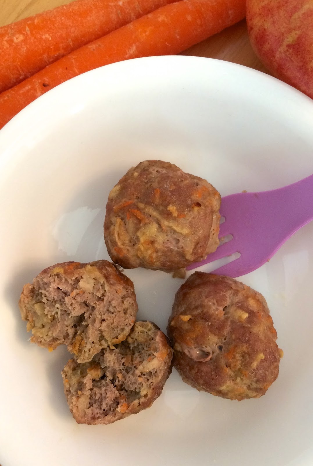 Savory Moments Toddler turkey, carrot, and apple meatballs