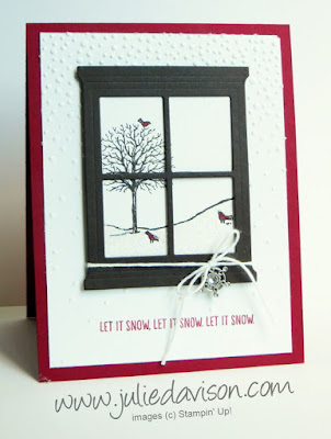 Stampin' Up! Happy Scenes Window Christmas Card with Heart & Home Framelits 2015 Holiday Catalog #stampinup #christmas www.juliedavison.com
