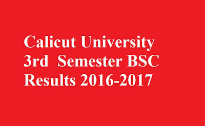 Calicut University 3rd Semester BSC Results 2016-2017