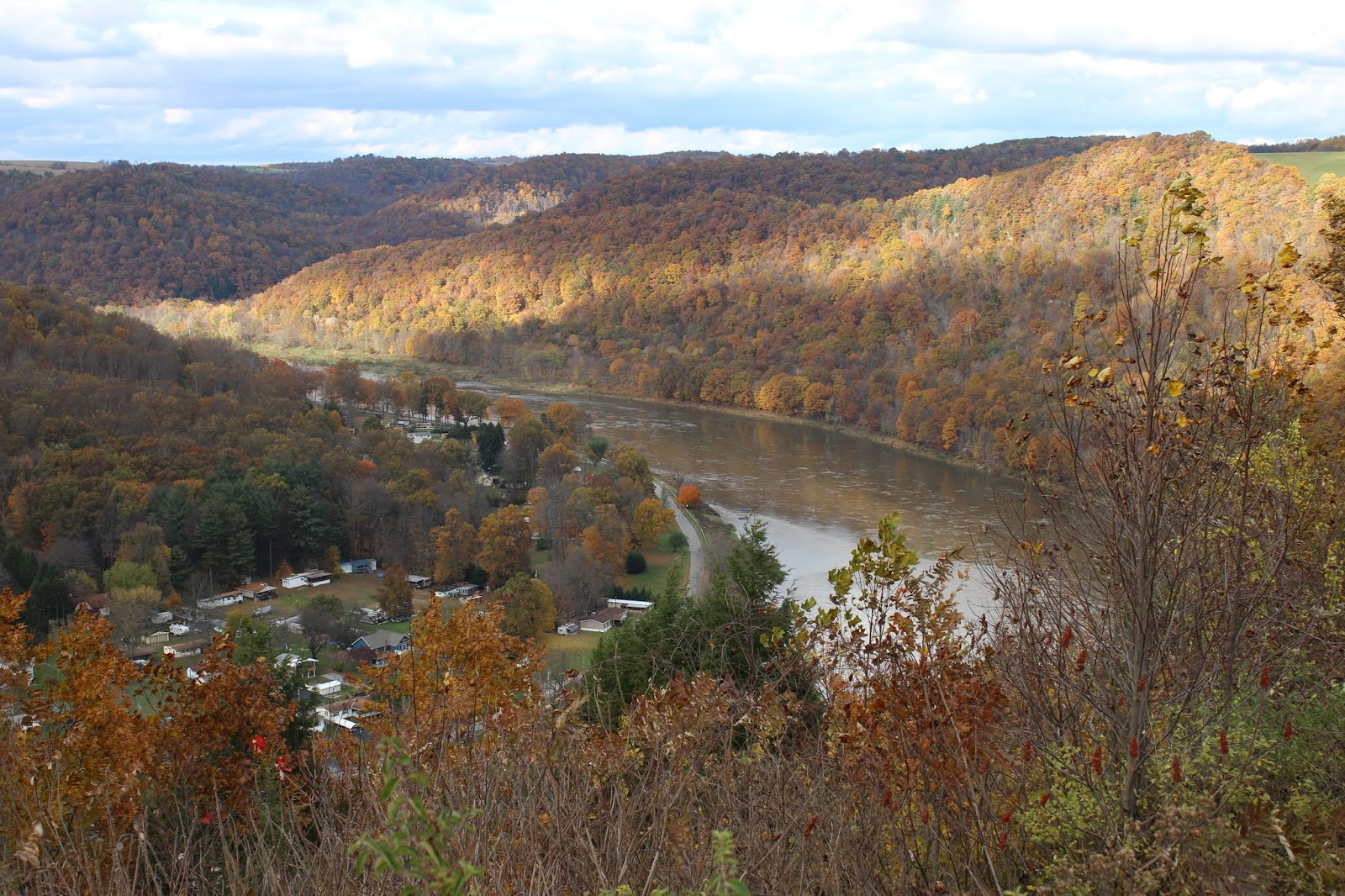 Brady's Bend Overlook in Autumn Allegheny River View in Clarion County