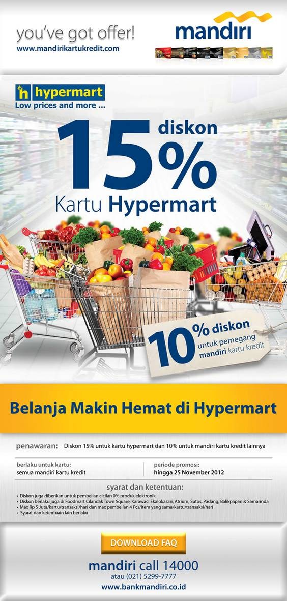 Info Promo Kartu Kredit: Belanja Hemat Hypermart, Diskon