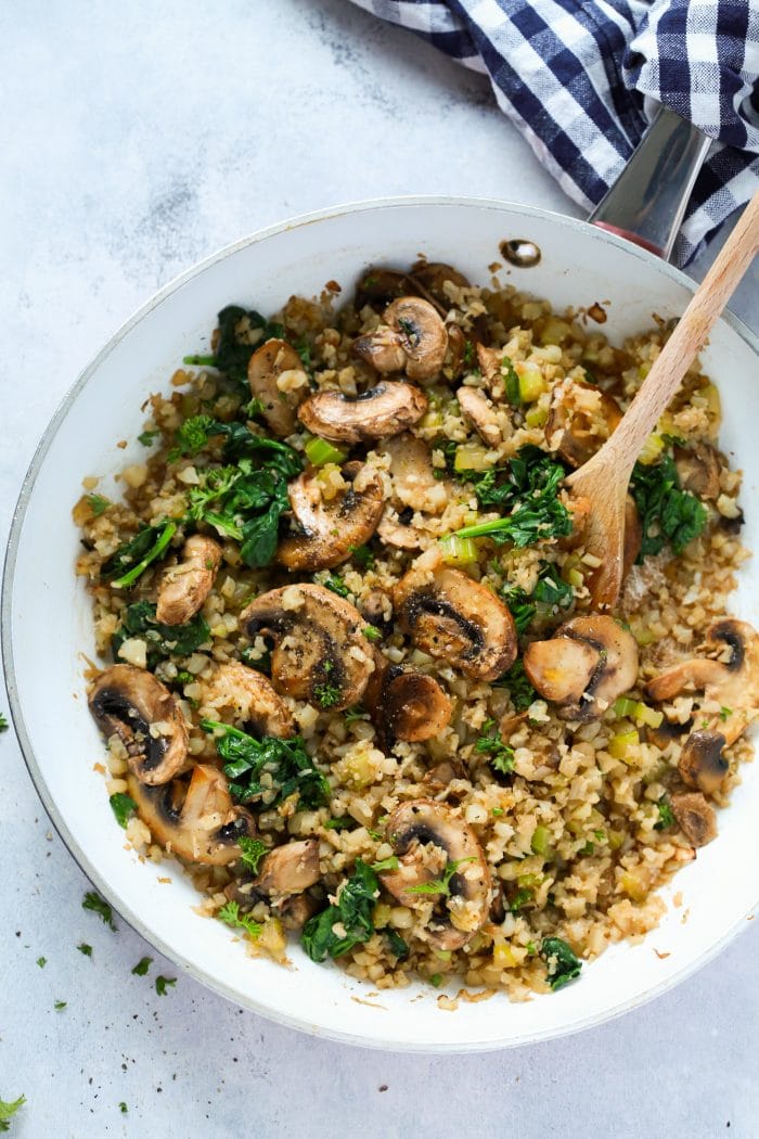 Mushroom Cauliflower "Rice" Skillet Recipe Recipes Note