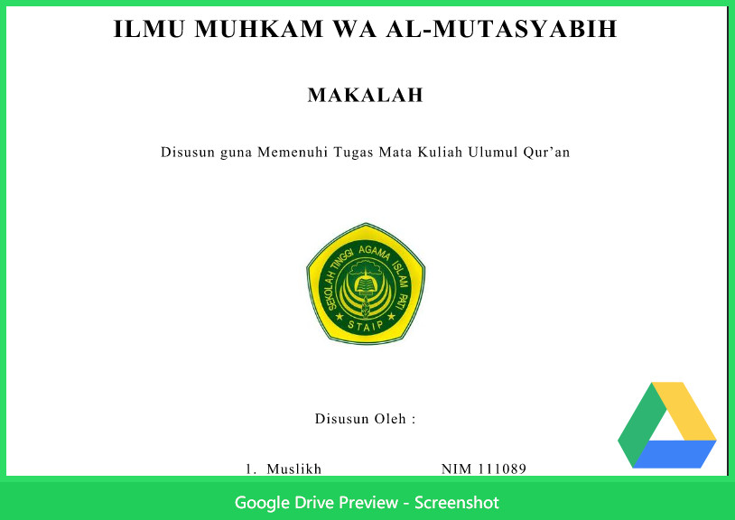 Contoh Makalah Agama Tentang Ulumul Qur'An Contoh Makalah Agama Tentang Ulumul Qur'An