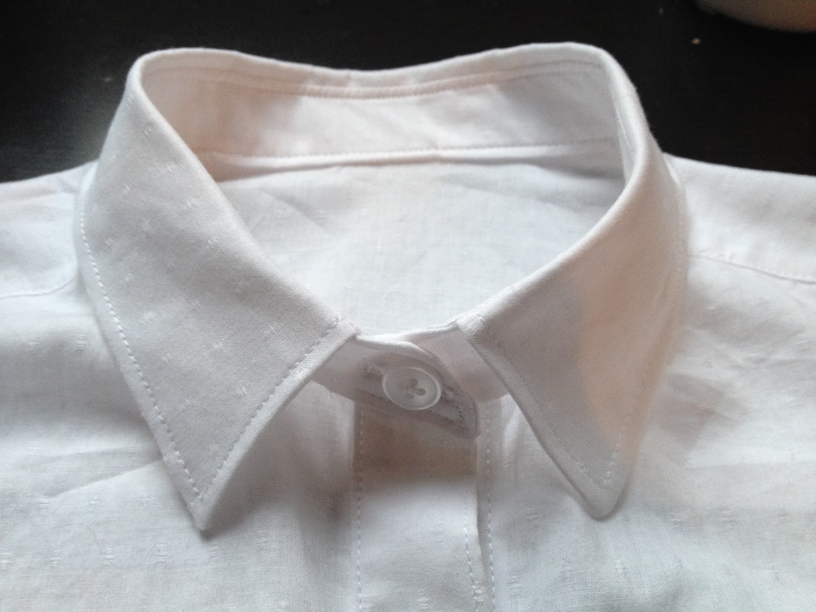Diary of a Chainstitcher White Swiss Dot Grainline Studio Archer Shirt Sewing Pattern