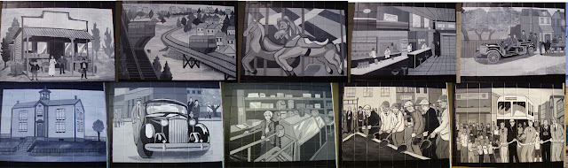 collage of 10 smaller panels with historic Allentown scenes
