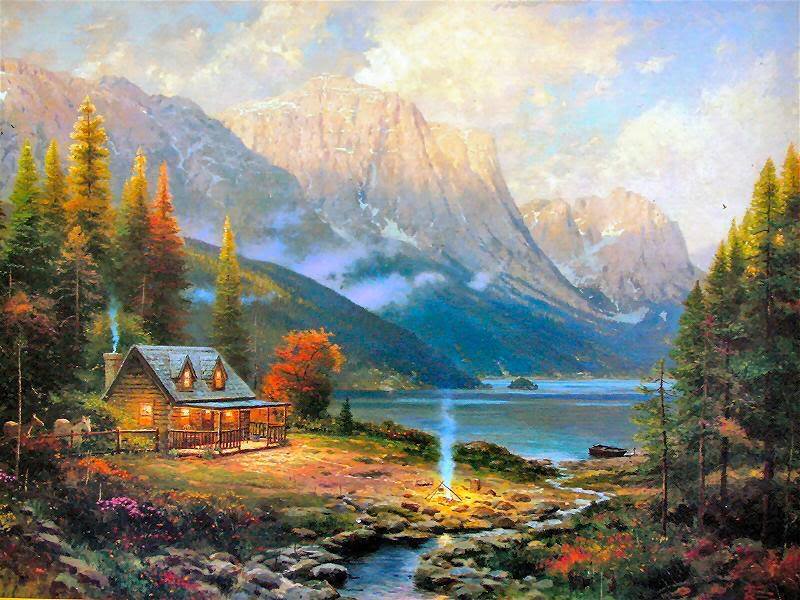 Tranh phong cảnh của Thomas Kinkade - Tranh sơn Dầu
