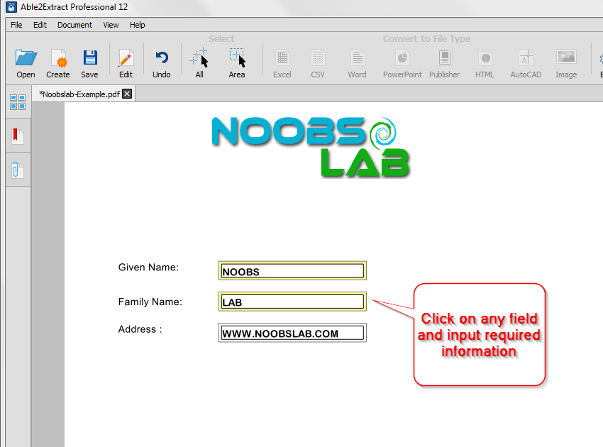 How to fill and edit PDF forms on Linux with Able2Extract Pro 12