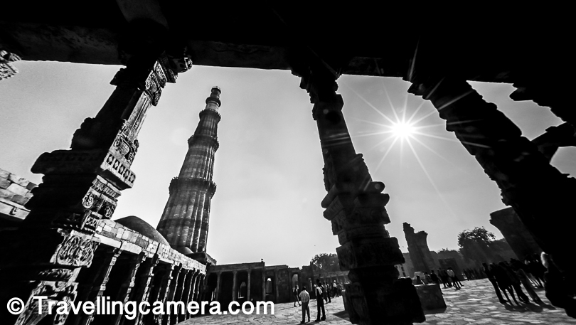 Above photograph show Qutub Minar, which has huge compound and various monuments apart sky hight minaret called Qutub Minar.   Now let's quickly talk about these 3 World Heritage Sites in Delhi and how can you explore 3 of them in a day. Please note that all these 3 have fixed time to open & get closed. Each of these monuments open at around sunrise time and close at sunset time. Do check out Delhi Tourism or ASI website to know exact time at the time you are visiting Delhi.  There is an entry fees in all these 3 monuments. For Indian visitors, it costs 10 Rs and for non-Indian citizens it's 250 Rs.