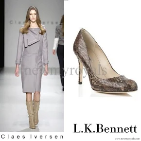 Queen Maxima style Claes Iversen coat jacket and LK Bennett Shoes