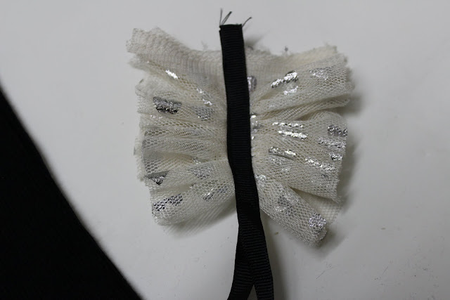 sewing ruffles with grosgrain and tulle
