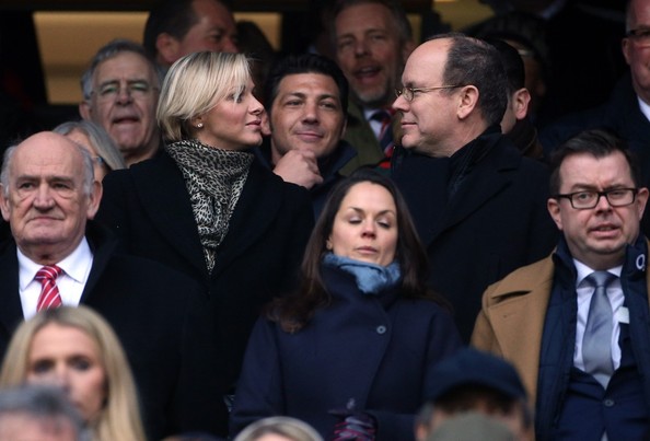 Prince Albert and Princess Charlene attended the Six Nations rugby match between England 