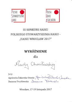 Konkurs Jednego Haiku Wrocław, 2017