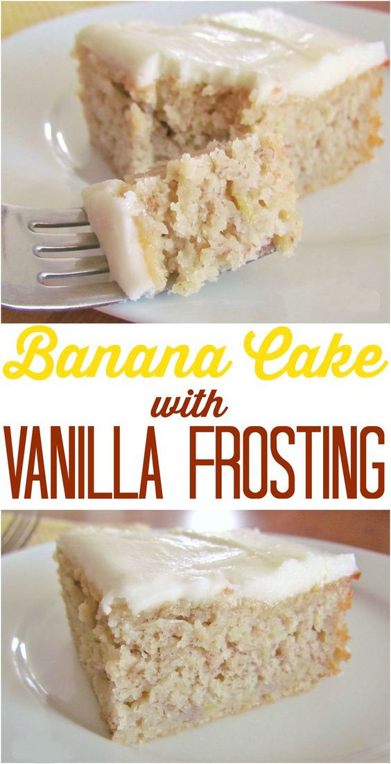 HOMEMADE BANANA CAKE with VANILLA FROSTING ALL RECIPES