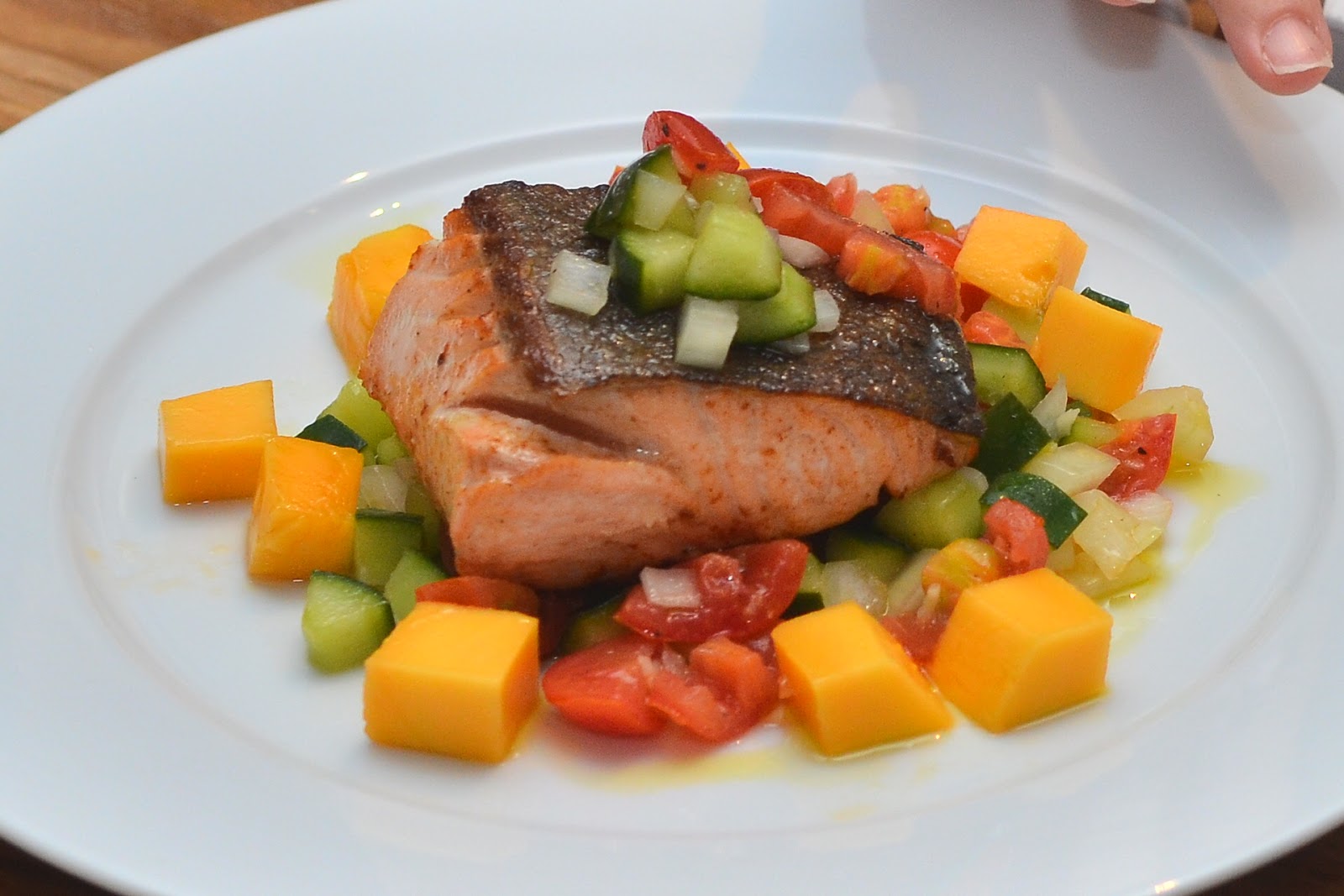 The Little Things In Life Pan seared Salmon with Mango Salsa