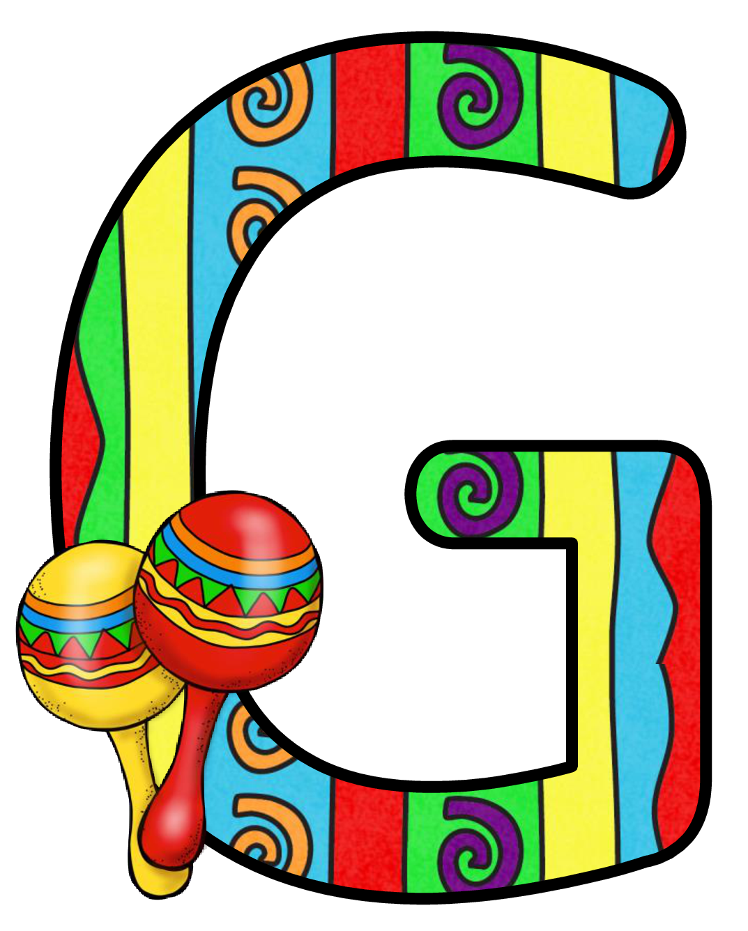 Abecedario con Maracas. Maracas Alphabet. Oh my Alfabetos!