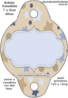 Estrellas Beige y Azul: Imprimibles Gratis para Fiestas. Estrellas Beige y Azul: Imprimibles Gratis para Fiestas.