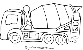 Gambar Mewarnai Truk Gambar Mewarnai Lucu