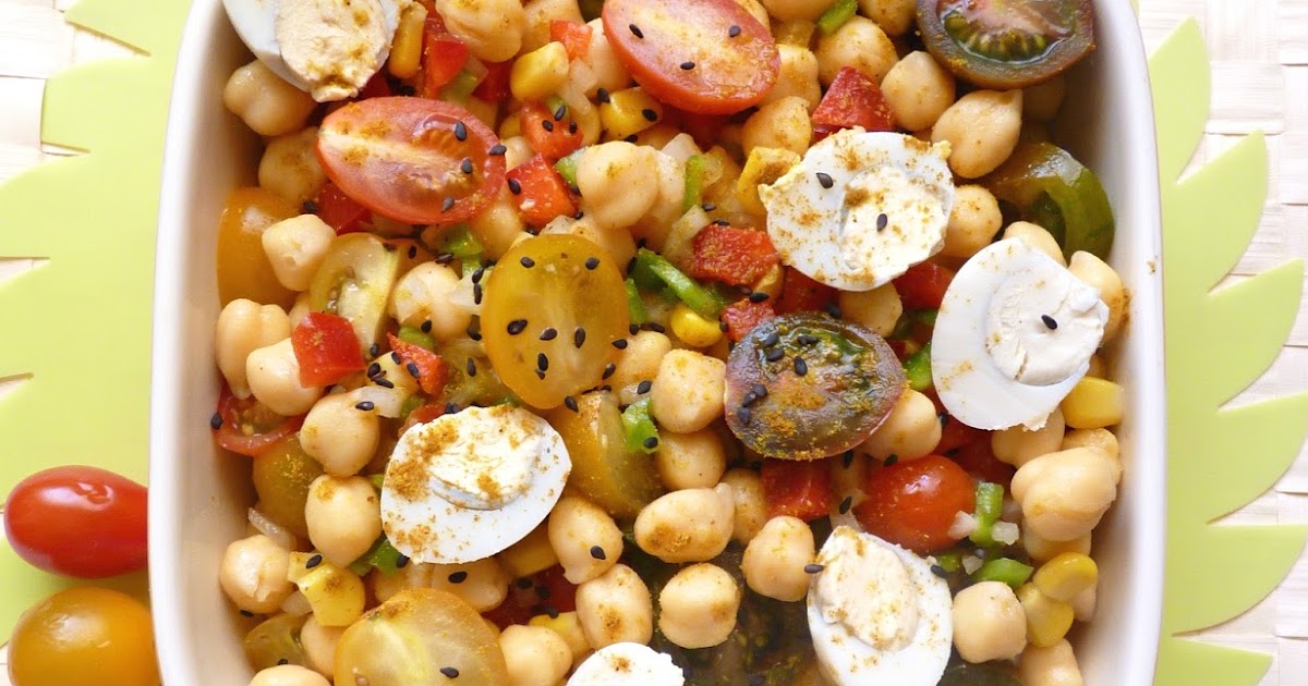 Ensalada de garbanzos con curry. Curried Chickpea Salad Cakemol