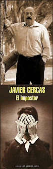 Enric Marco y la portada de "El impostor", de Javier Cercas