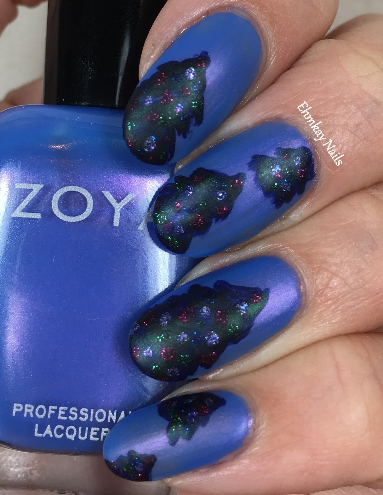 ehmkay nails Christmas Trees with Zoya Holiday Enchanted Collection