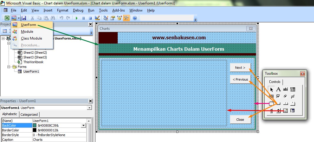 Cara Menampilkan Chart Grafik Data Di Userform Vba Excel