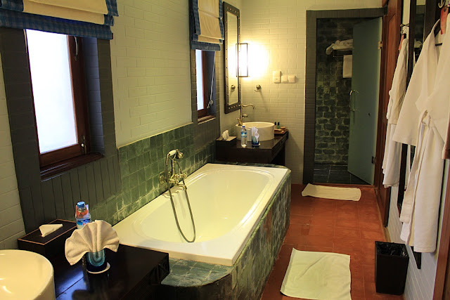 bathroom of my villa at Bagan Lodge Resort