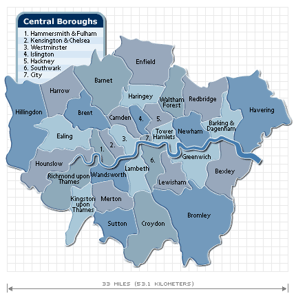 London Britannia YSA Ward: Maps of London