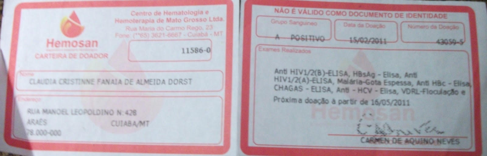 INSTITUTO FRANKLIN CASSIANO DA SILVA: DOAÇÃO DE SANGUE