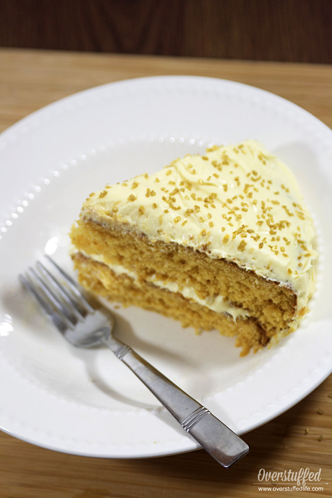 Easy Gluten Free Butterbeer Cake Overstuffed