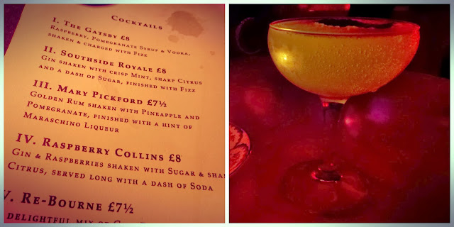 Cocktails at the NYE prohibition party Holborn