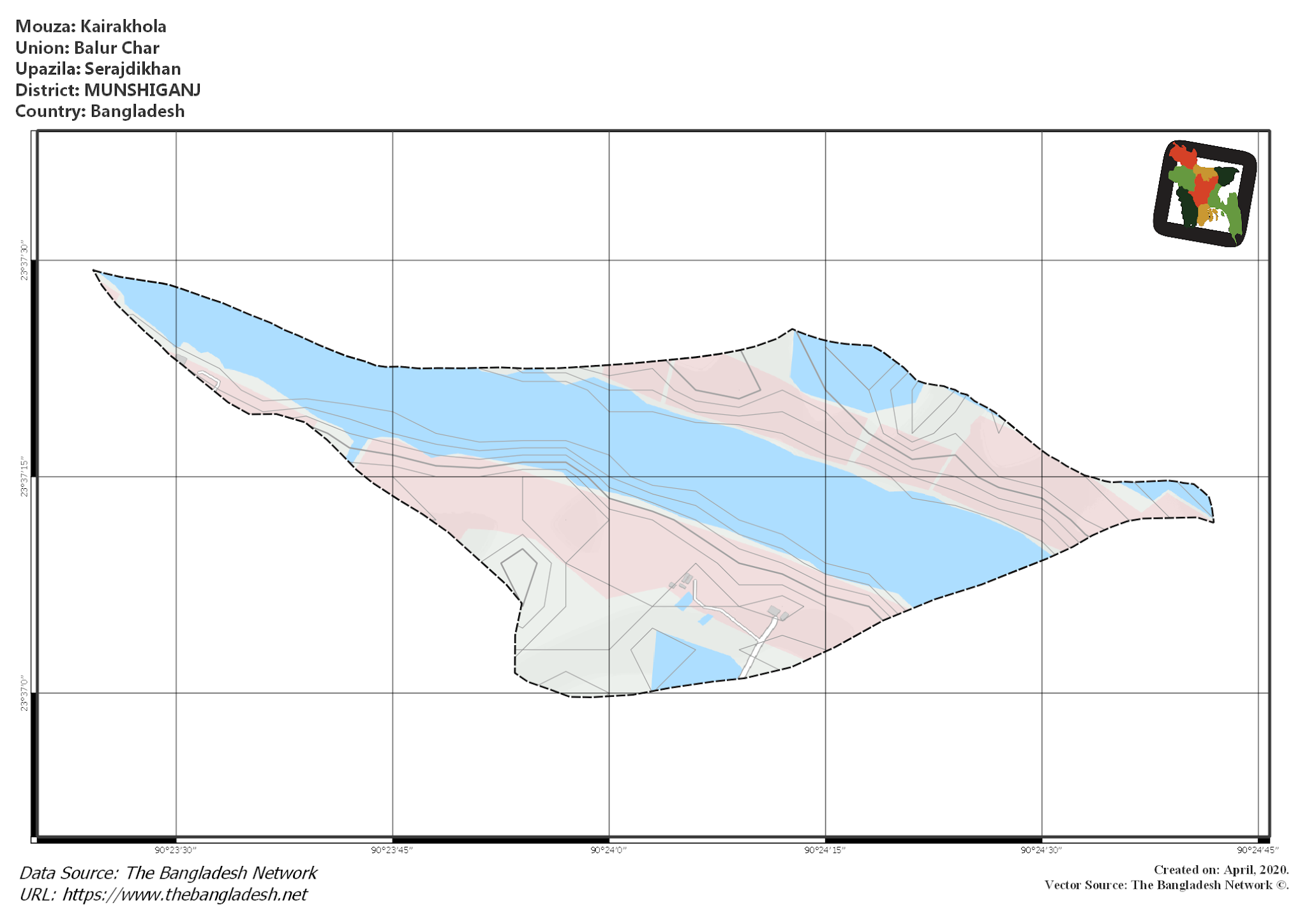 Map of Kairakhola Mouza of Serajdikhan Upazila, MUNSHIGANJ Map of Kairakhola Mouza of Serajdikhan Upazila, MUNSHIGANJ, Bangladesh.