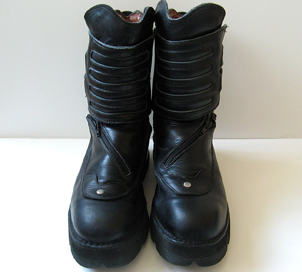 NEW ROCK MOTORCYCLE BOOTS BLACK LEATHER MENS BOOTS SIZE 11 11.5