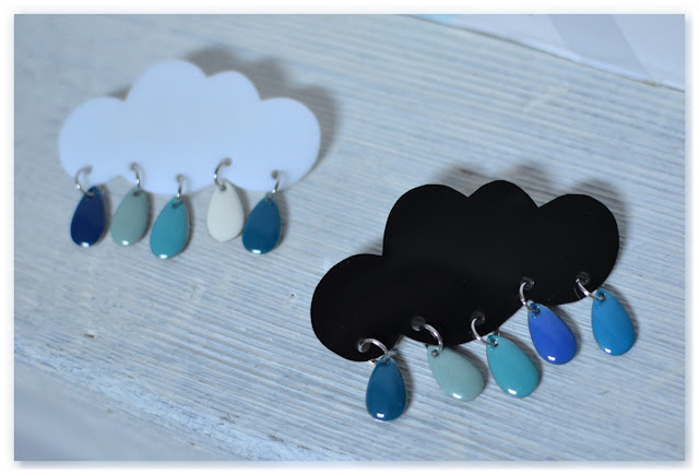 broches nuages et gouttes made in velanne