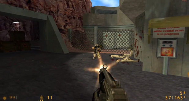 Half-Life, game que deu origem ao Counter-Strike, que iniciou-se como um MOD de Half-Life