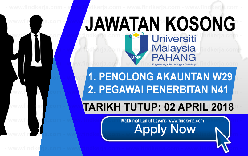 Jawatan Kerja Kosong UMP - Universiti Malaysia Pahang logo www.findkerja.com april 2018